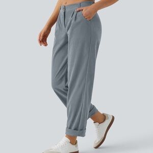 Halara NWT Blue - Gray Wide Wale Corduroy Pleated Pants Size S